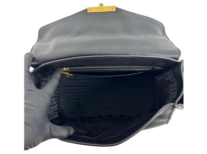Prada Black Leather 2-Way Shoulder Bag - view 9