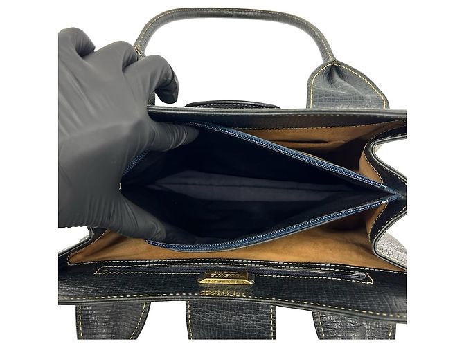 Borsa in pelle Loewe Vintage con logo Barcelona inciso Blu navy - vista 10