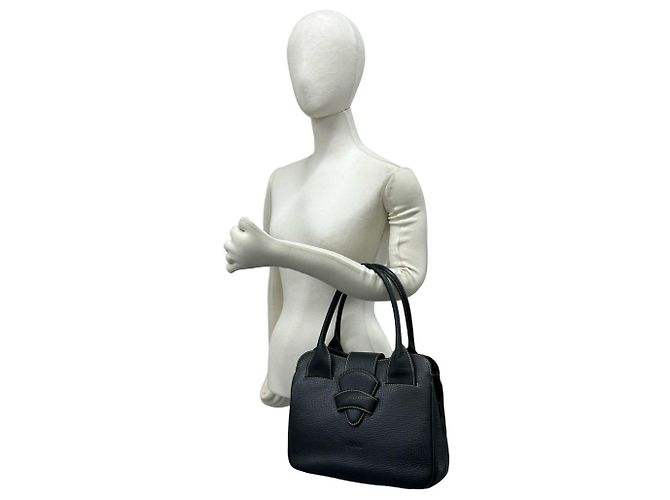 Borsa in pelle Loewe Vintage con logo Barcelona inciso Blu navy - vista 2