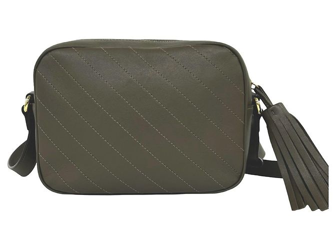 Borsa a tracolla e pochette in pelle GUCCI Blondie con G intrecciate e nappina Marrone - vista 3