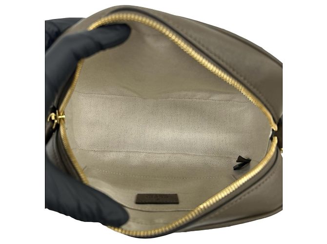 Borsa a tracolla e pochette in pelle GUCCI Blondie con G intrecciate e nappina Marrone - vista 9