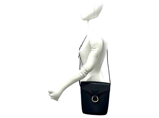 Céline Bolsa de Ombro Celine Vintage em couro de bezerro preto - vista 2