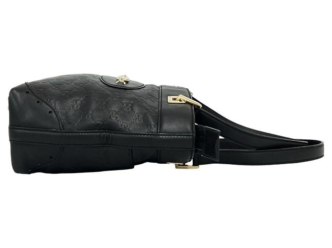 Gucci Guccissima Logo Hardware Leder Tote Bag Schwarz - vue 6