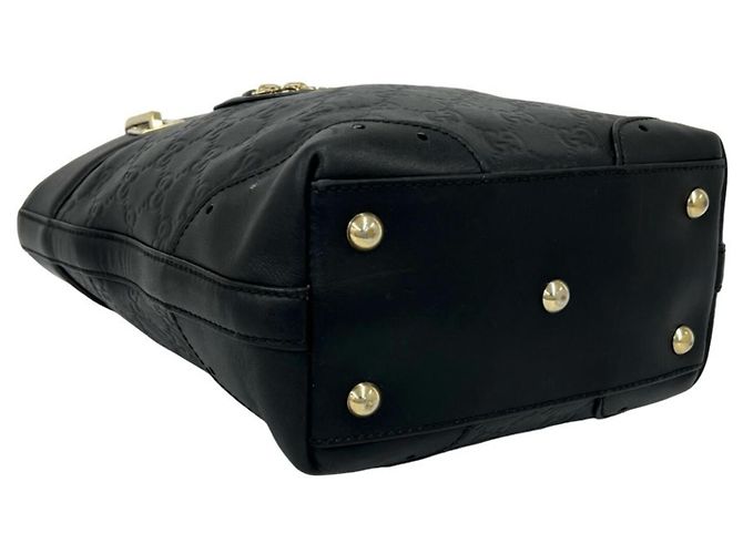 Gucci Guccissima Logo Hardware Leder Tote Bag Schwarz - vue 7