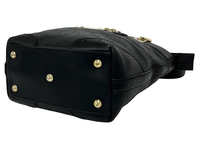 Gucci Guccissima Logo Hardware Leder Tote Bag Schwarz - vue 8