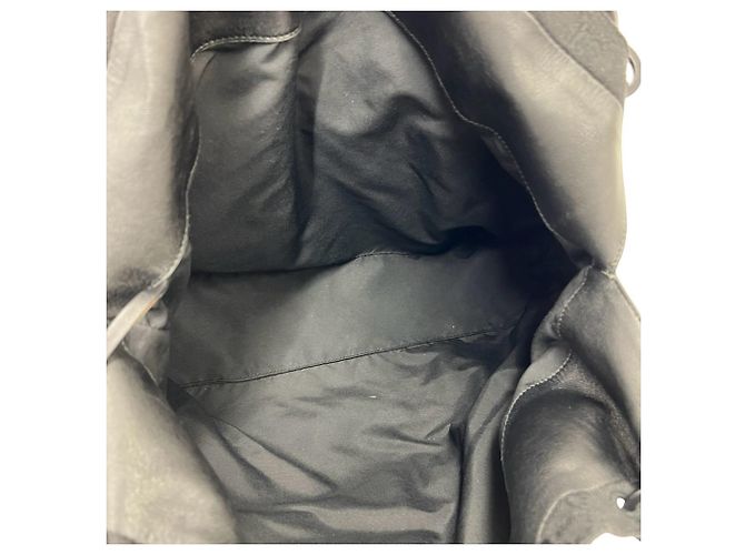 Borsa semi-spalla in pelle e tela GG Canvas Gucci con coulisse Nero - vista 9