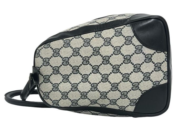 Gucci Vintage Sherry Line GG Pattern Mini Boston Bag Rot Marineblau - Ansicht 5