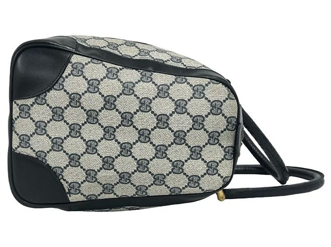 Gucci Vintage Sherry Line GG Pattern Mini Boston Bag Rot Marineblau - Ansicht 6