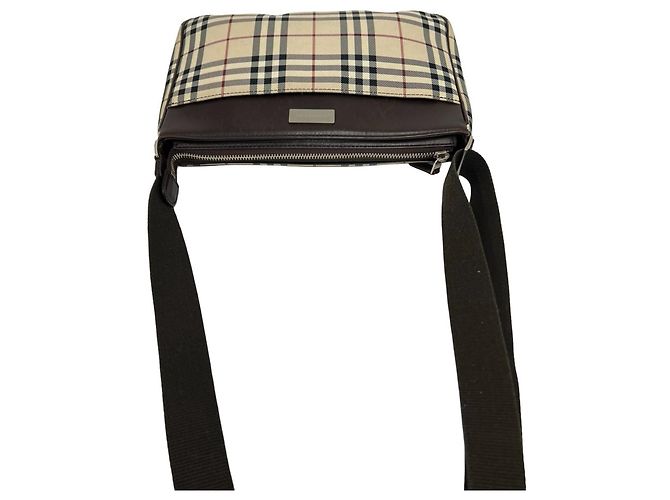 Bolsa de Ombro Burberry Nova Check Marrom Bege - vista 4