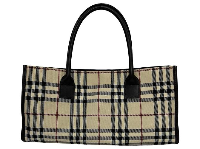Burberry Nova Check Handtasche aus Canvas und Leder Braun Beige - Ansicht 3