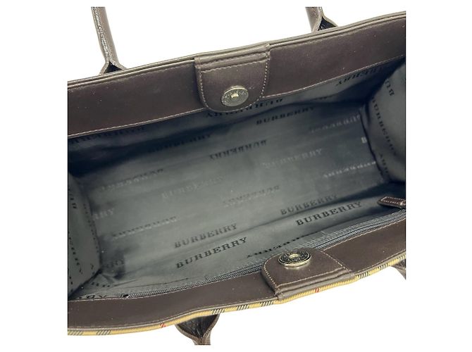 Burberry Nova Check Handtasche aus Canvas und Leder Braun Beige - Ansicht 9