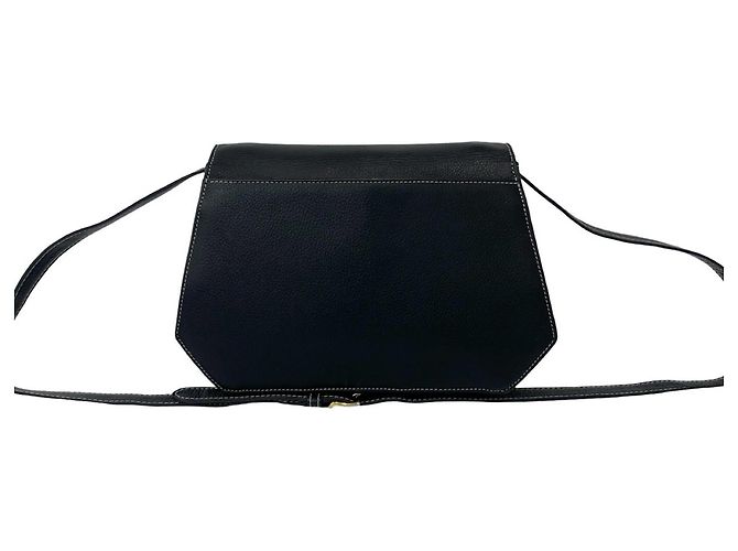 Borsa a tracolla in pelle Yves Saint Laurent YSL Cassandra Logo Stitch Nero - vista 3