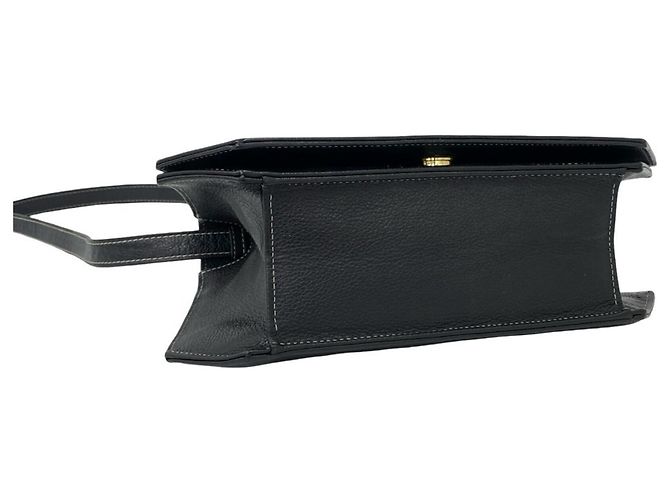 Borsa a tracolla in pelle Yves Saint Laurent YSL Cassandra Logo Stitch Nero - vista 7