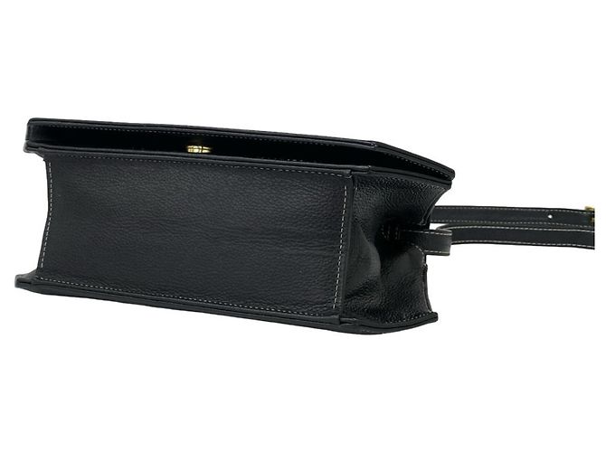 Borsa a tracolla in pelle Yves Saint Laurent YSL Cassandra Logo Stitch Nero - vista 8
