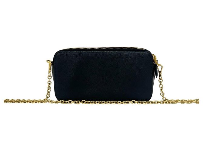 Mini borsa a tracolla Prada in pelle Saffiano Nero - vista 3