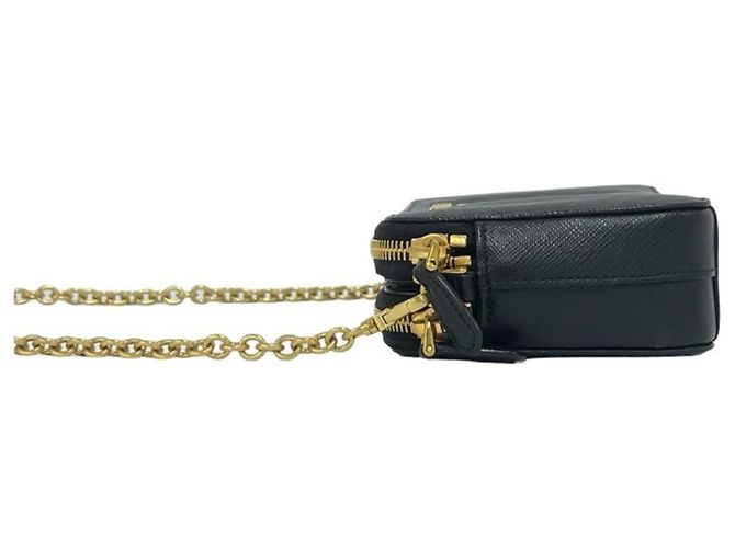 Mini borsa a tracolla Prada in pelle Saffiano Nero - vista 5