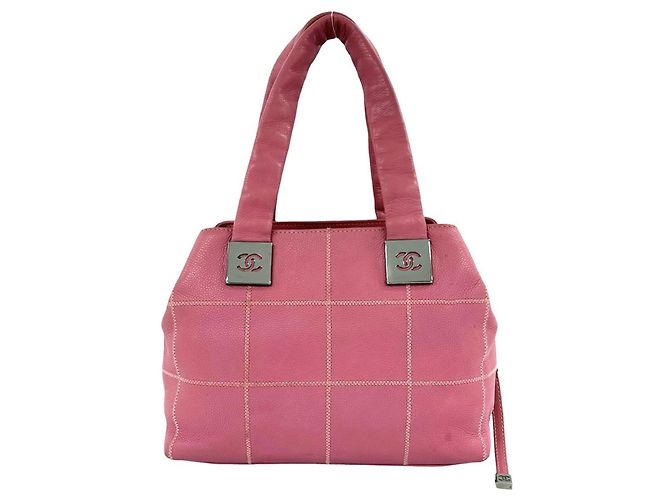 Borsa Mini Boston Chanel in vitello granulato rosa - vista 3