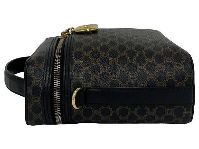 Céline CELINE Vintage Macadam Blazon Pattern Handtasche Braun Schwarz - Ansicht 5