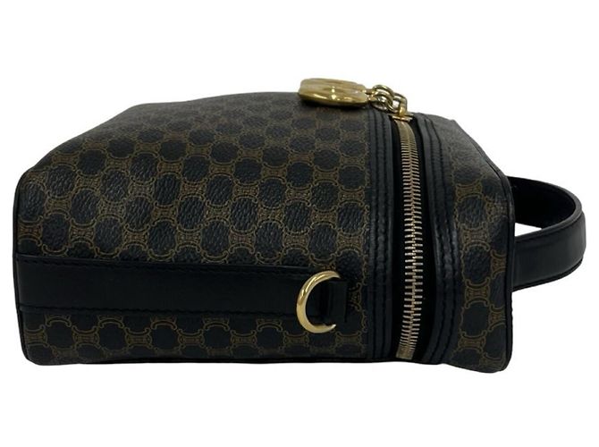 Céline CELINE Vintage Macadam Blazon Pattern Handtasche Braun Schwarz - Ansicht 6