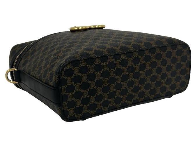 Céline CELINE Vintage Macadam Blazon Pattern Handtasche Braun Schwarz - Ansicht 7