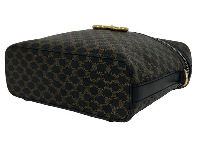 Céline CELINE Vintage Macadam Blazon Pattern Handtasche Braun Schwarz - Ansicht 8