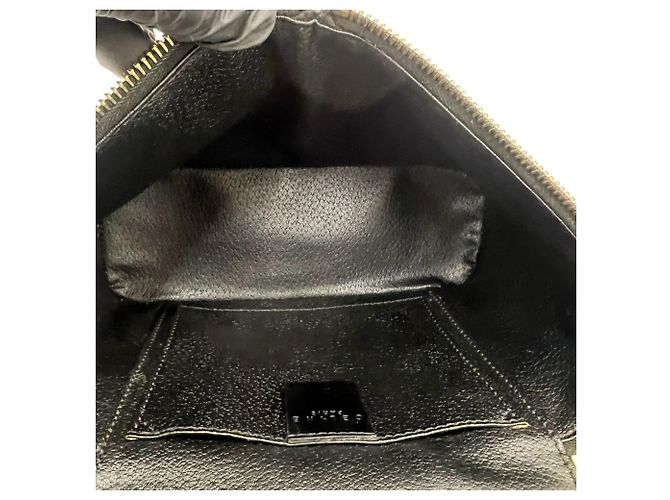 Céline CELINE Vintage Macadam Blazon Pattern Handtasche Braun Schwarz - Ansicht 9