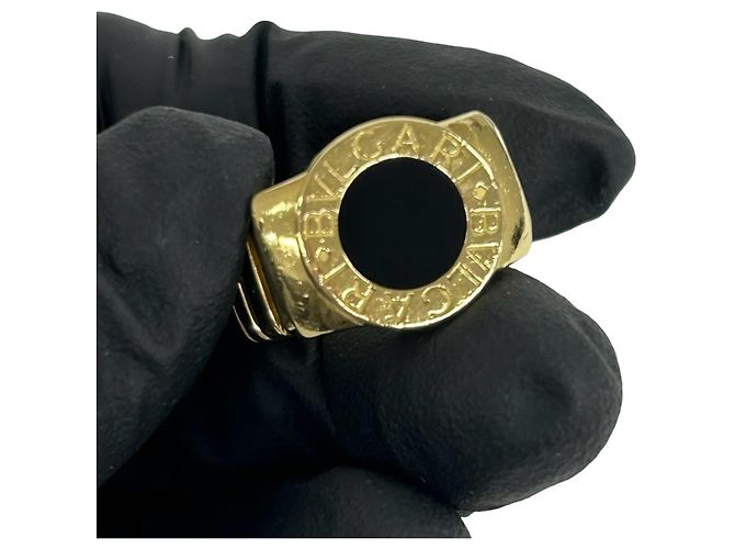Bulgari Anillo Tubogas Bvlgari Negro Dorado - vista 3