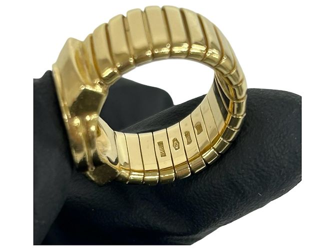 Bulgari Anillo Tubogas Bvlgari Negro Dorado - vista 4
