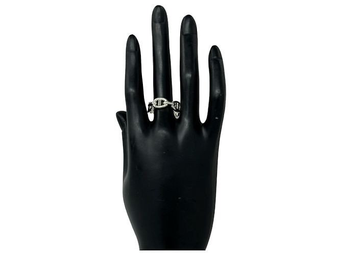 Ring Hermès Anel Faixa Hermes Enchainée PM Prata - vista 2