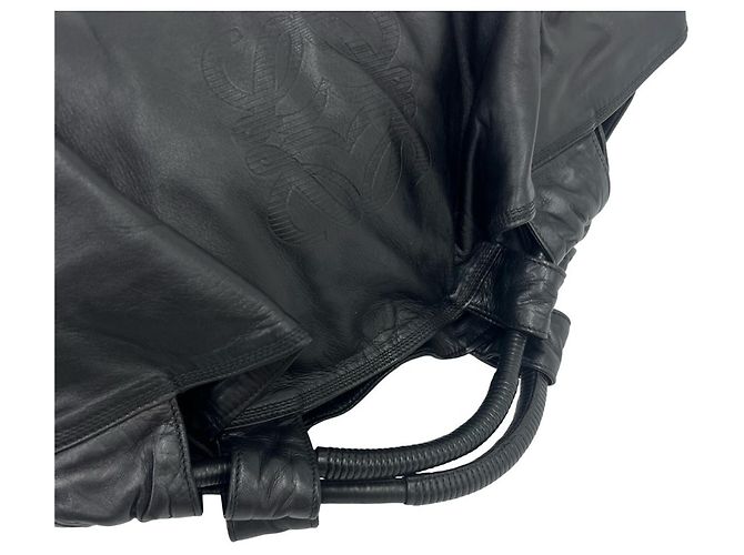 Borsa Tote in pelle Loewe Nappa Aire Anagram Logo Nero - vista 4