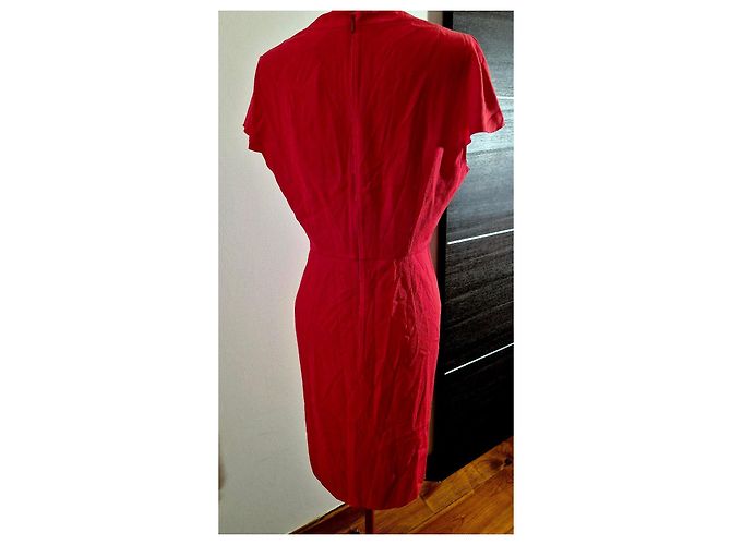 Paule Ka 'Geranium' rotes Kleid aus Triacetat und Polyester - Ansicht 12