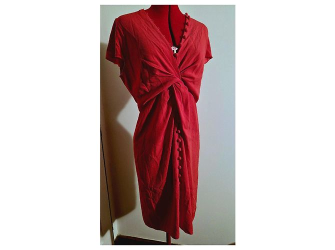 Paule Ka 'Geranium' rotes Kleid aus Triacetat und Polyester - Ansicht 2