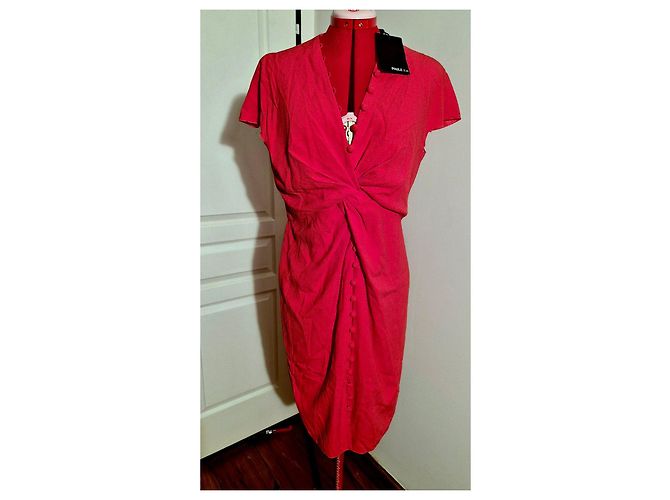 Paule Ka 'Geranium' rotes Kleid aus Triacetat und Polyester - Ansicht 8