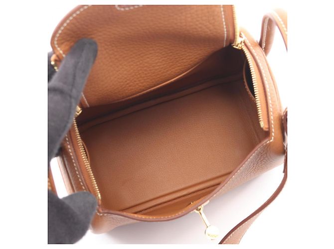 Hermès Borsa a tracolla Hermes Lindy Mini Marrone - vista 3