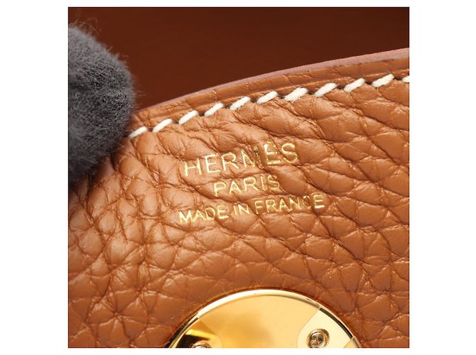 Hermès Borsa a tracolla Hermes Lindy 26 Gold Marrone - vista 4