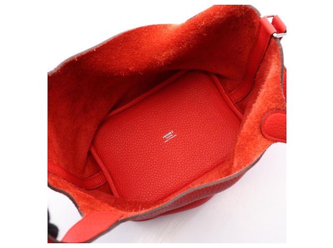 Hermès Hermes Picotin Lock PM Rouge Cou Handtasche Rot - Ansicht 3