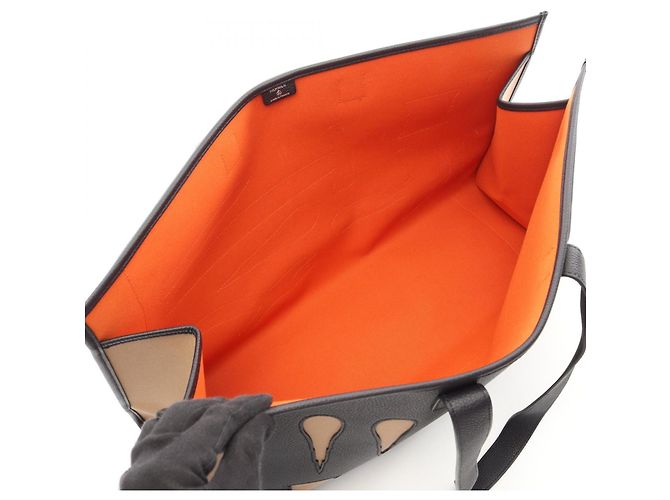 Hermès Saco Caban Petit H Hermes Etoupe Taupe - vista 3