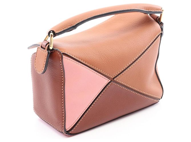 Bolso de mano 2-Way Loewe Puzzle Bag Mini Castaño Rosa - vista 2
