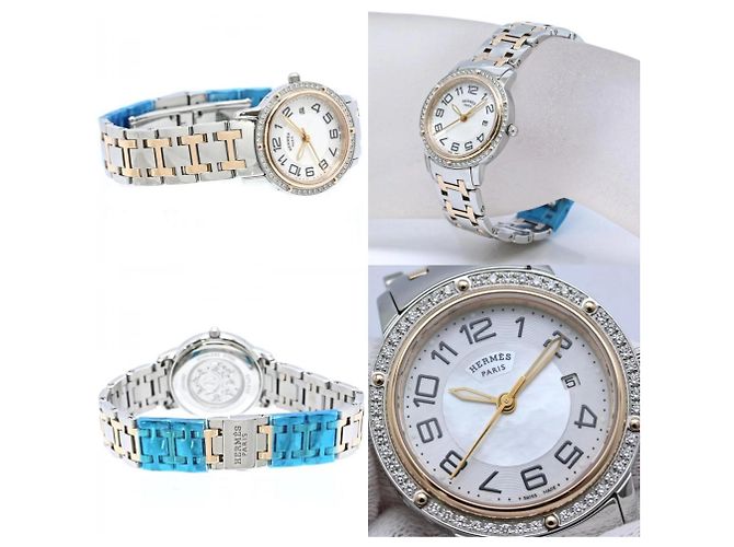 Hermès Orologio da donna Hermes Clipper Nacre Diamond Bezel - vista 6