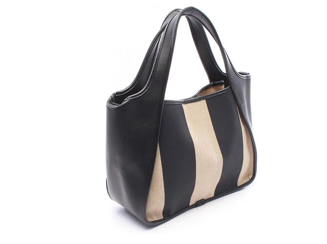 Stella Mc Cartney Borsa Tote Stella McCartney Logo Nero Beige - vista 2