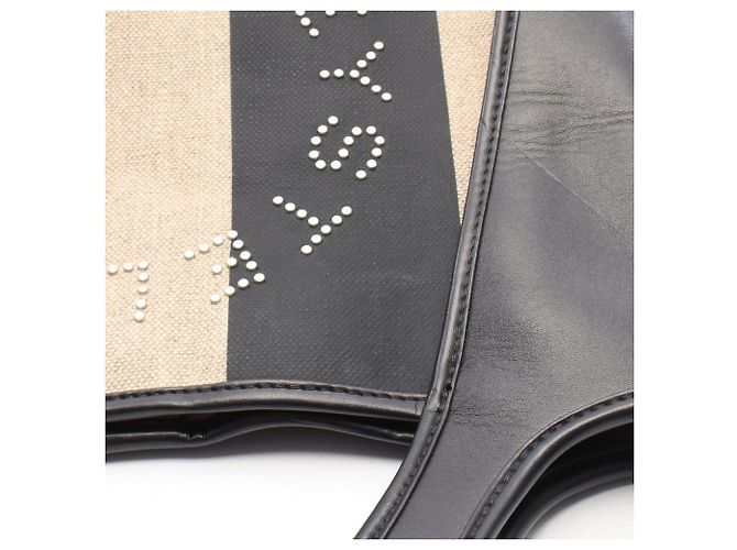 Stella Mc Cartney Borsa Tote Stella McCartney Logo Nero Beige - vista 5