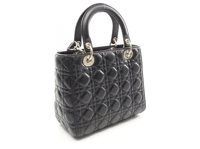Christian Dior Lady Dior Cannage 2-Way Handtasche Schwarz - Ansicht 2