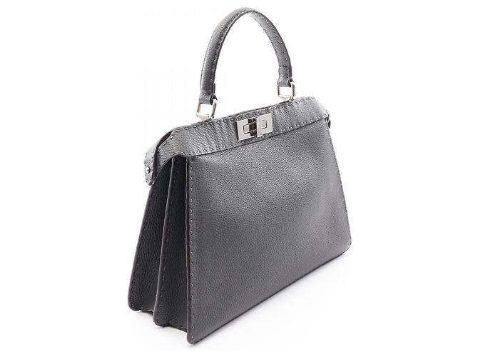 Borsa 2-Way Fendi Peekaboo I.U Medium Selleria Marrone - vista 2