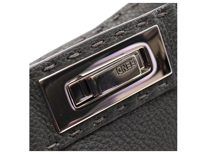 Borsa 2-Way Fendi Peekaboo I.U Medium Selleria Marrone - vista 8