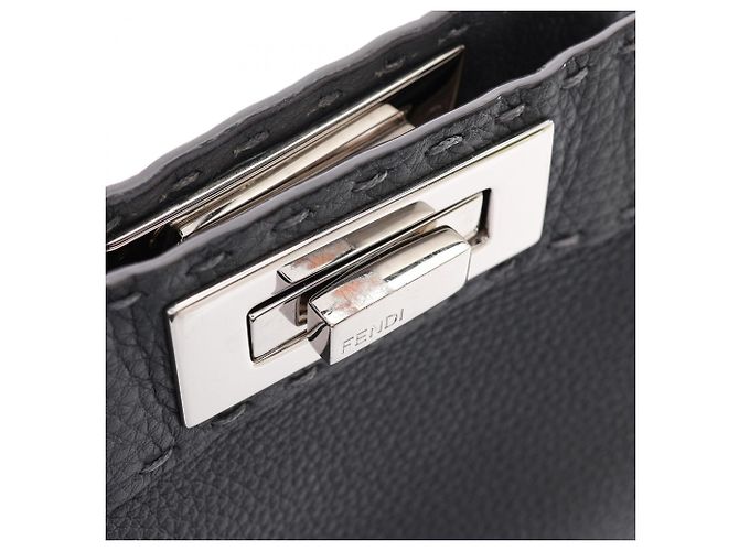 Borsa 2-Way Fendi Peekaboo I.U Medium Selleria Marrone - vista 9