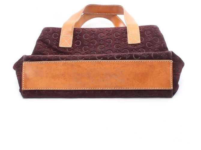 Céline Borsa Celine C Macadam Marrone Bordò - vista 12