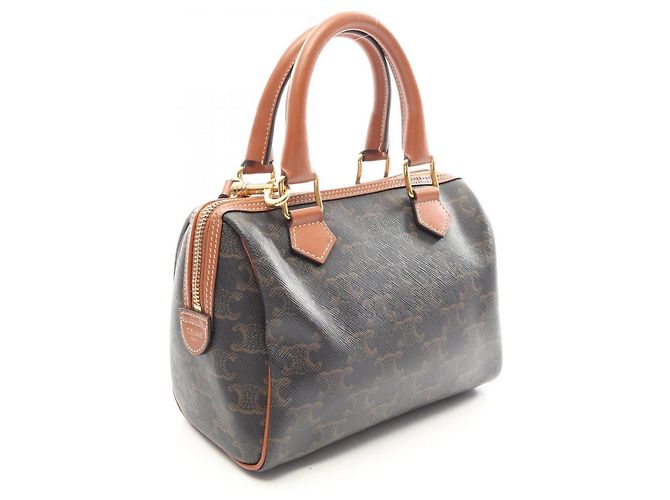 Céline Borsa a mano 2-Way Celine Small Boston Cuir Triomphe Marrone Nero - vista 2