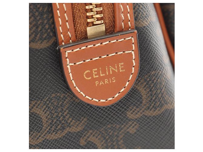 Céline Borsa a mano 2-Way Celine Small Boston Cuir Triomphe Marrone Nero - vista 4