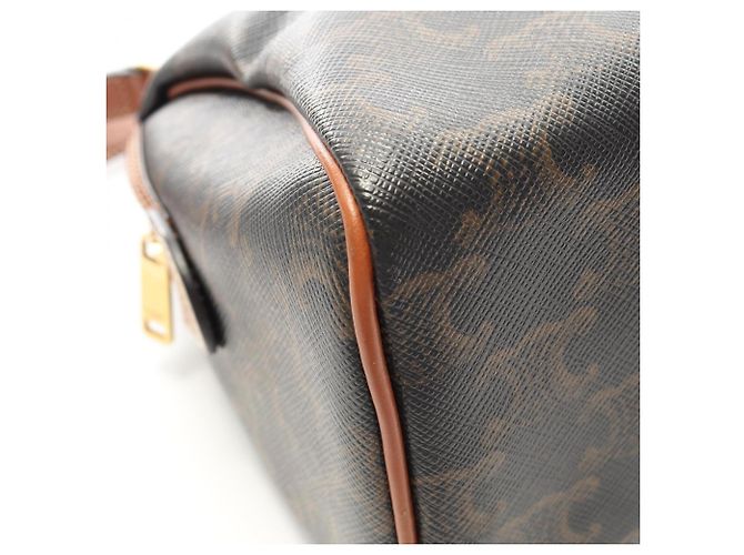 Céline Borsa a mano 2-Way Celine Small Boston Cuir Triomphe Marrone Nero - vista 6
