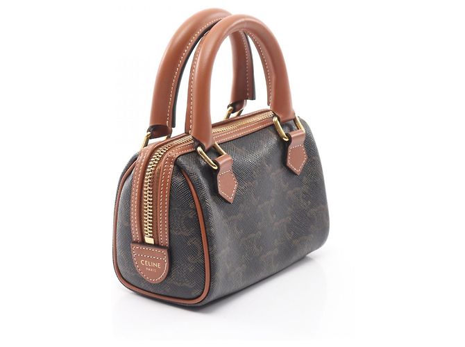 Céline Bolsa 2-Way Celine Triomphe Marrom Preto - vista 2